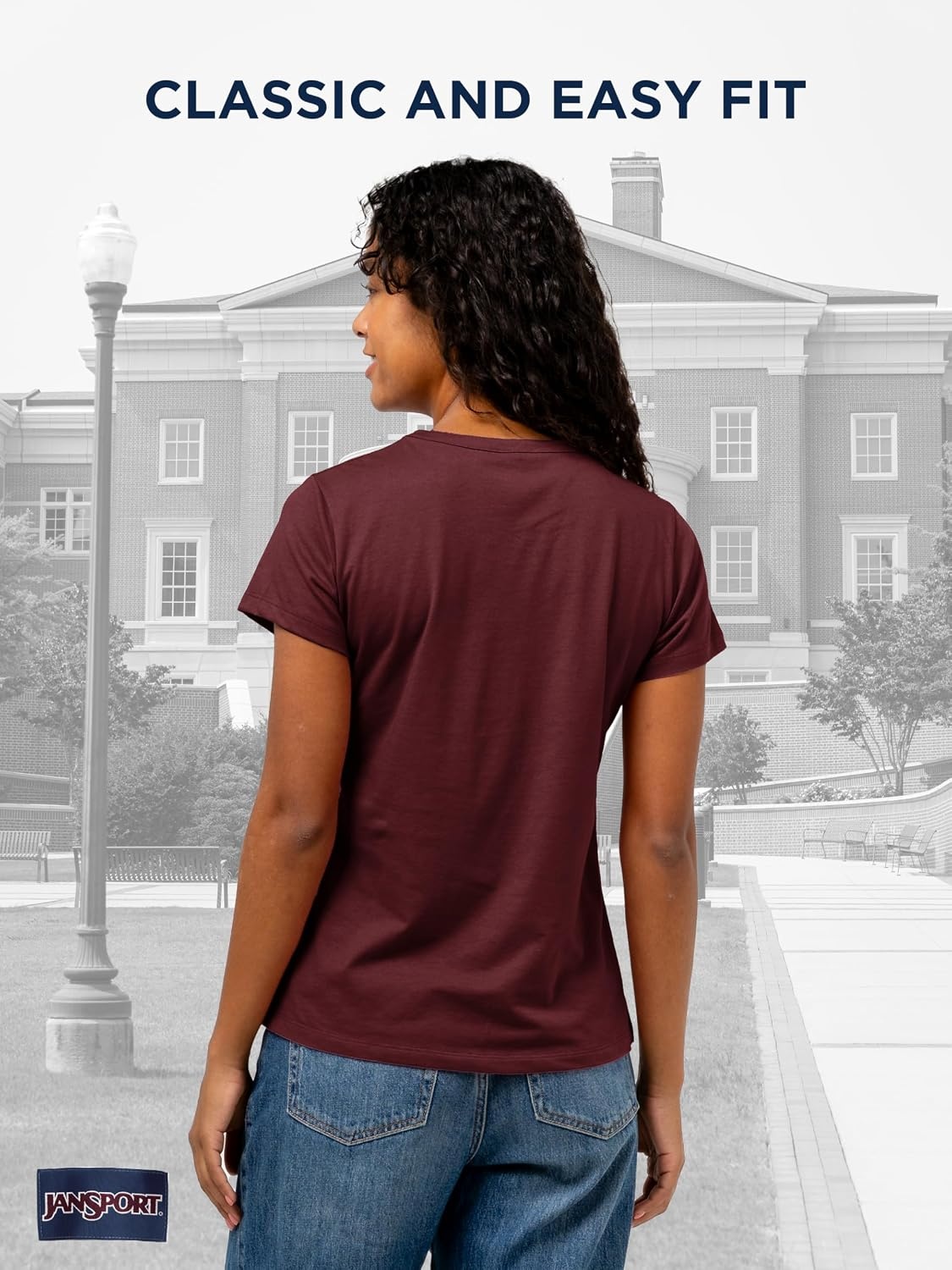 image:imageJanSport NCAA Officially Licensed Graduate Short Sleeve T Shirt for Women Soft amp Breathable CottonPolyester Blend Crewneck T Shirt with Graphic Detailing Everyday University Fan ApparelArizona State Sun Devils