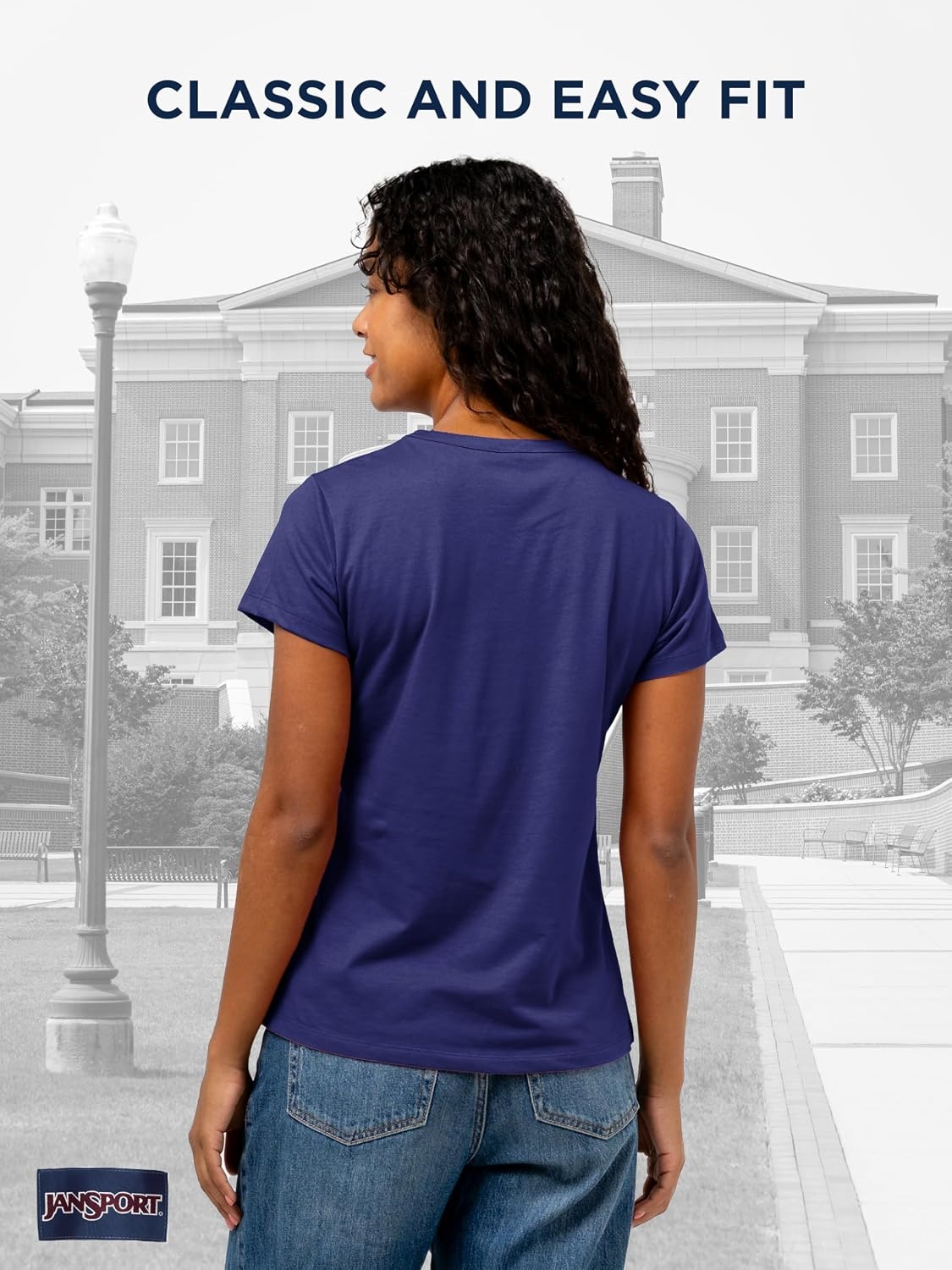 image:imageJanSport NCAA Officially Licensed Graduate Short Sleeve T Shirt for Women Soft amp Breathable CottonPolyester Blend Crewneck T Shirt with Graphic Detailing Everyday University Fan ApparelBoise State Broncos
