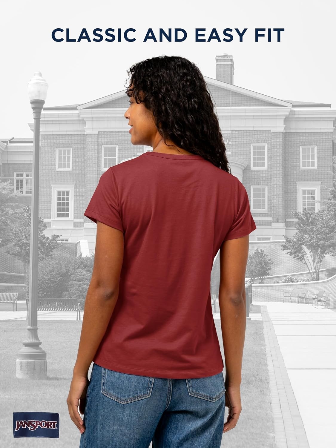 image:imageJanSport NCAA Officially Licensed Graduate Short Sleeve T Shirt for Women Soft amp Breathable CottonPolyester Blend Crewneck T Shirt with Graphic Detailing Everyday University Fan ApparelIndiana Hoosiers