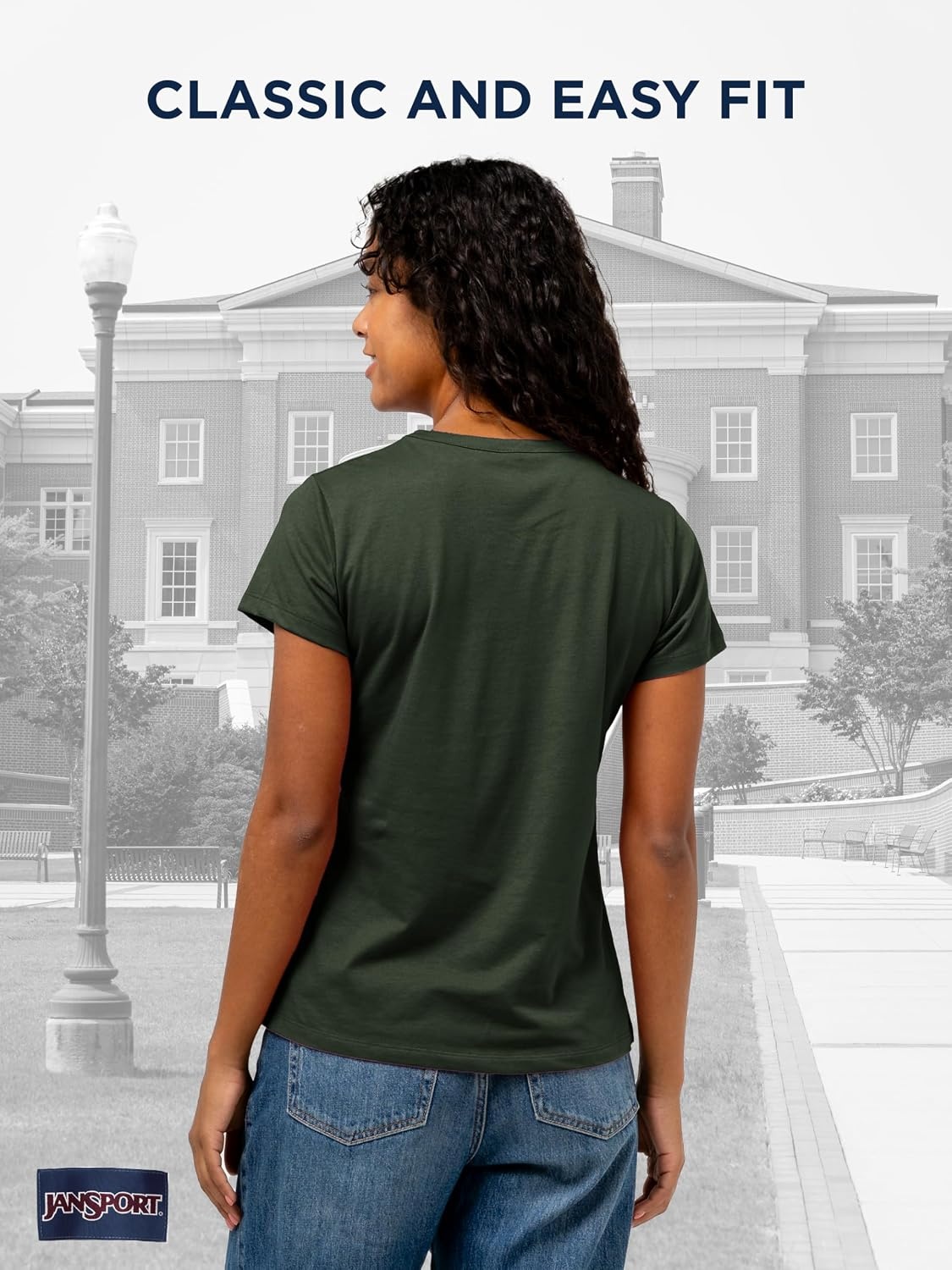 image:imageJanSport NCAA Officially Licensed Graduate Short Sleeve T Shirt for Women Soft amp Breathable CottonPolyester Blend Crewneck T Shirt with Graphic Detailing Everyday University Fan ApparelMichigan State Spartans
