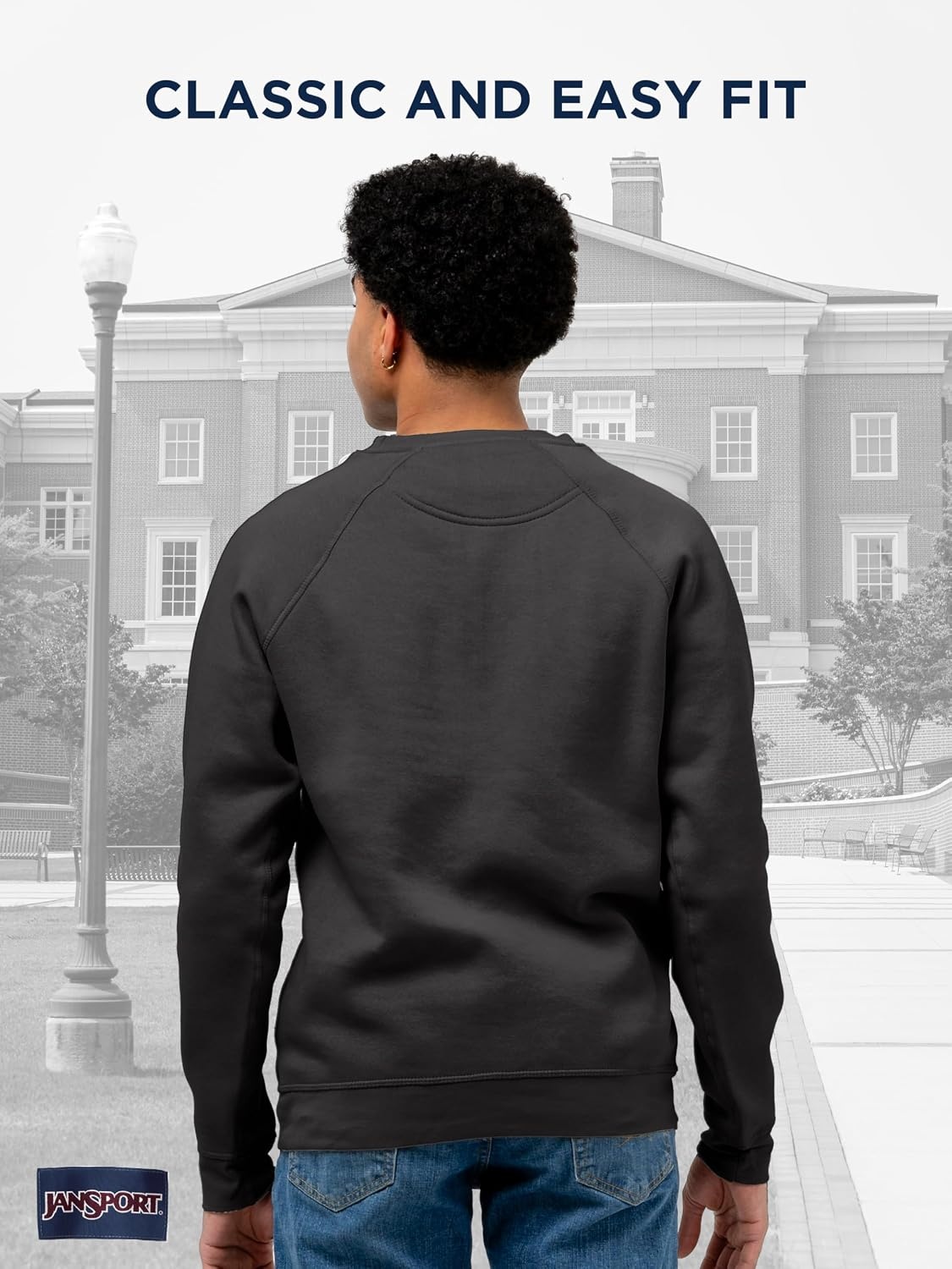 image:imageJanSport NCAA Officially Licensed Rival Crew Sweatshirt Long Sleeve Graphic Pullover for Men Women CottonPolyester BlendArmy Black Knights