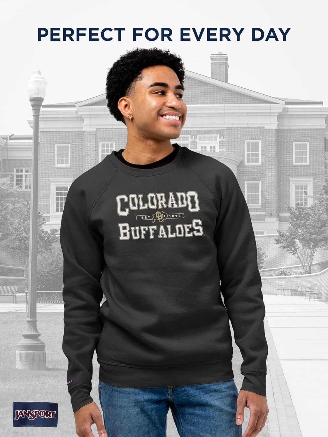 image:imageJanSport NCAA Officially Licensed Rival Crew Sweatshirt Long Sleeve Graphic Pullover for Men Women CottonPolyester BlendColorado Buffaloes