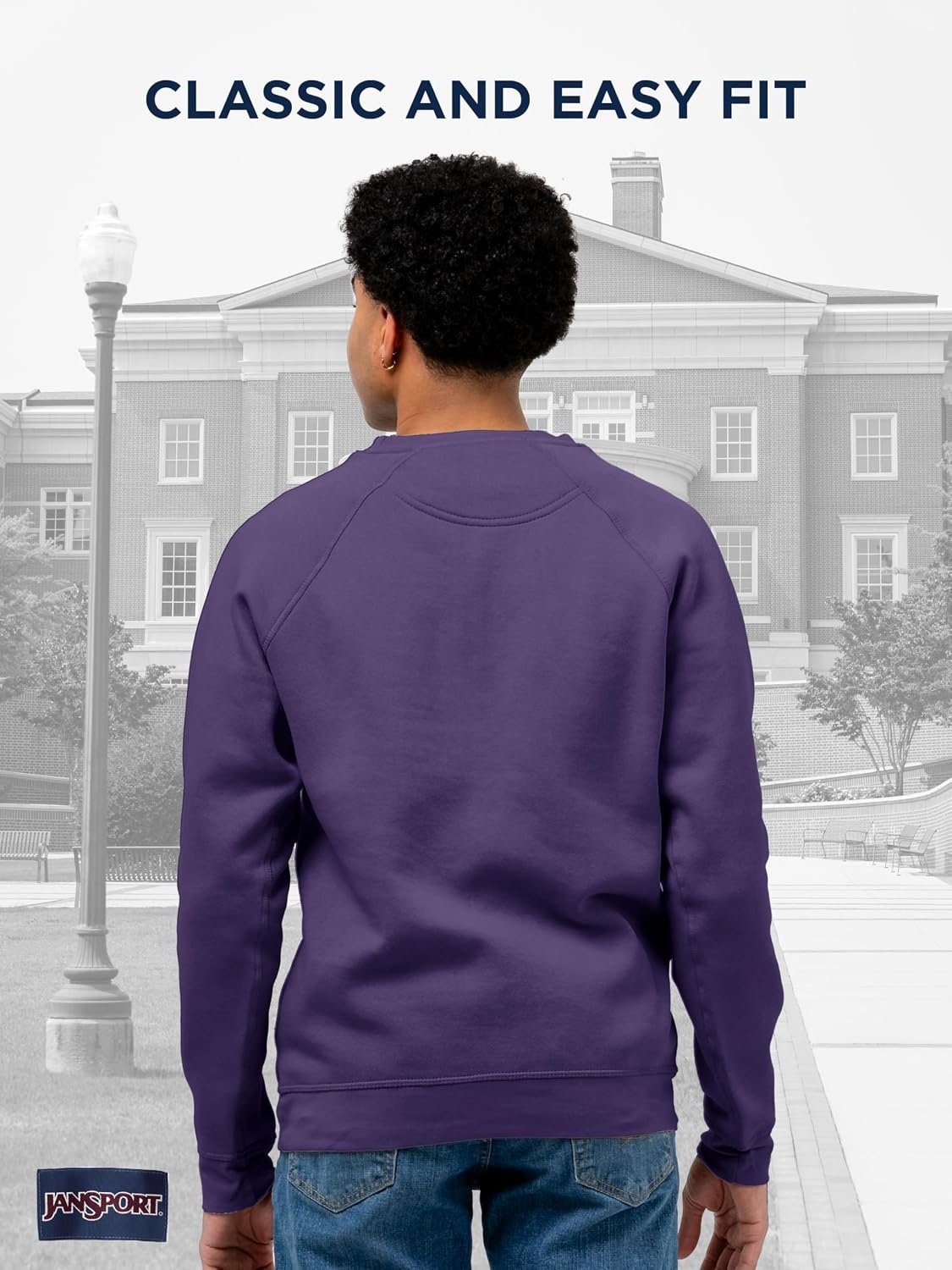 image:imageJanSport NCAA Officially Licensed Rival Crew Sweatshirt Long Sleeve Graphic Pullover for Men Women CottonPolyester BlendTCU Horned Frogs