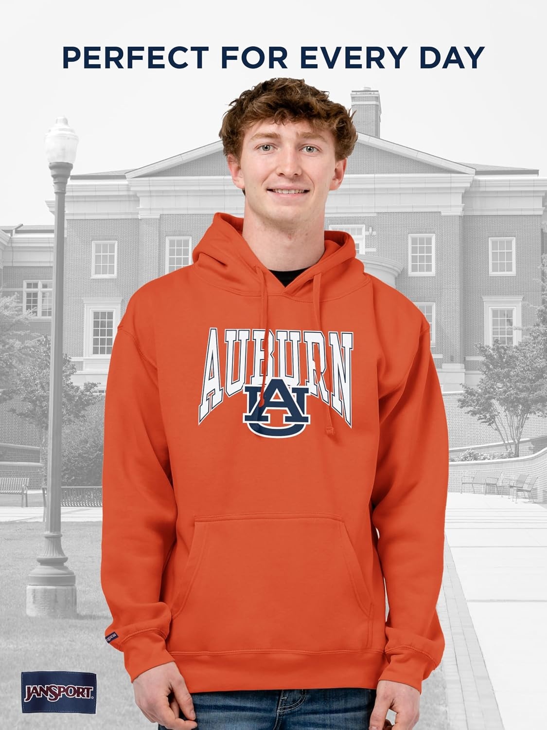 image:imageJanSport NCAA Officially Licensed Rival Hoodie Long Sleeve Unisex Sweatshirt CottonPolyester Blend DoubleLayered HoodAuburn Tigers