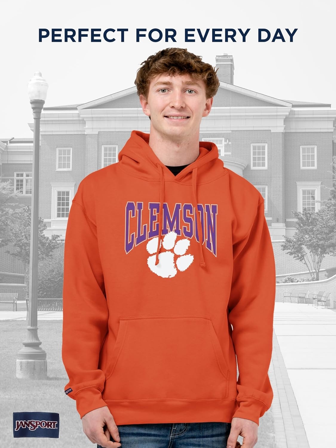 image:imageJanSport NCAA Officially Licensed Rival Hoodie Long Sleeve Unisex Sweatshirt CottonPolyester Blend DoubleLayered HoodClemson Tigers
