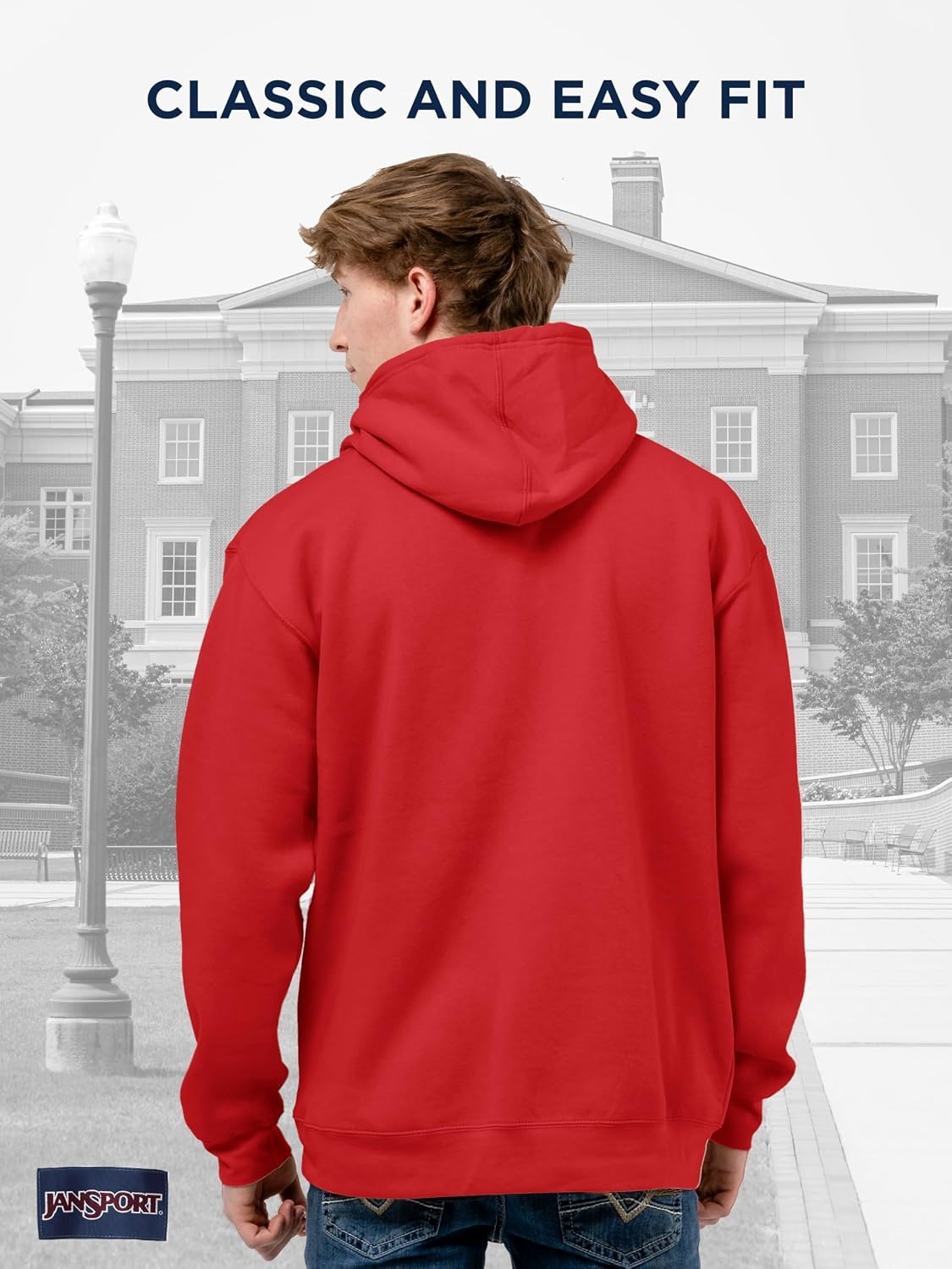 image:imageJanSport NCAA Officially Licensed Rival Hoodie Long Sleeve Unisex Sweatshirt CottonPolyester Blend DoubleLayered HoodNorth Carolina State Wolfpack