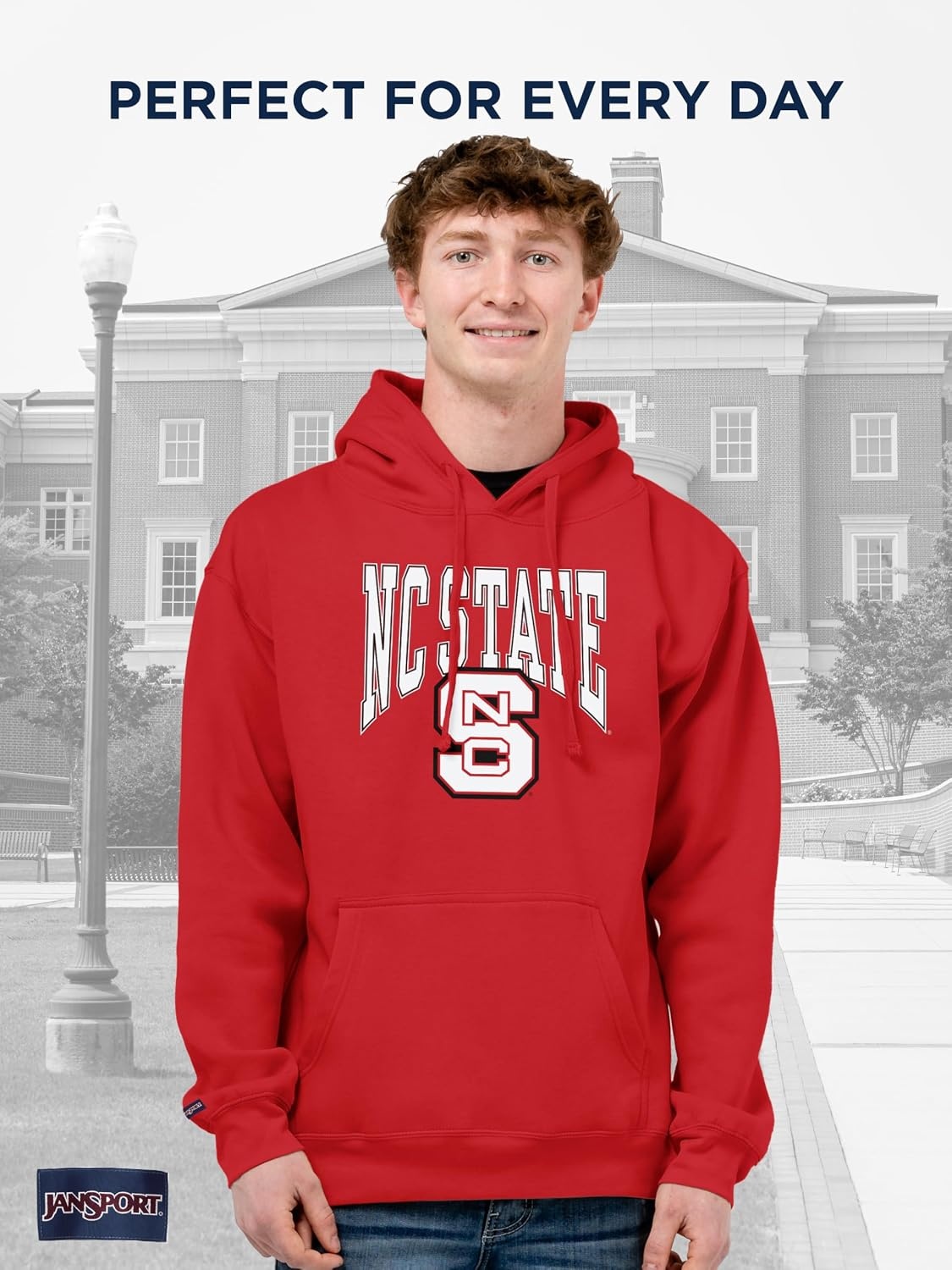 image:imageJanSport NCAA Officially Licensed Rival Hoodie Long Sleeve Unisex Sweatshirt CottonPolyester Blend DoubleLayered HoodNorth Carolina State Wolfpack