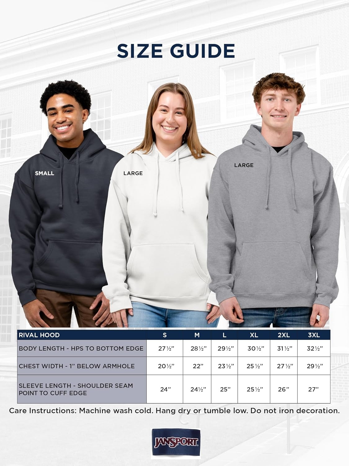 image:imageJanSport NCAA Officially Licensed Rival Hoodie Long Sleeve Unisex Sweatshirt CottonPolyester Blend DoubleLayered HoodPurdue Boilermakers