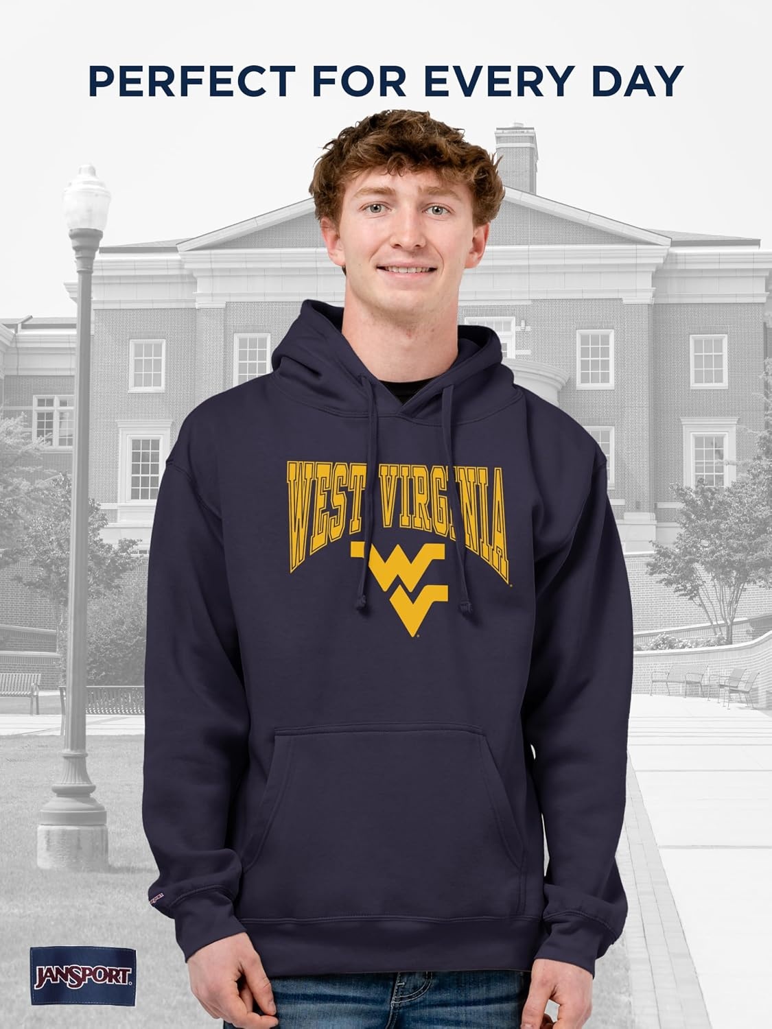image:imageJanSport NCAA Officially Licensed Rival Hoodie Long Sleeve Unisex Sweatshirt CottonPolyester Blend DoubleLayered HoodWest Virginia Mountaineers