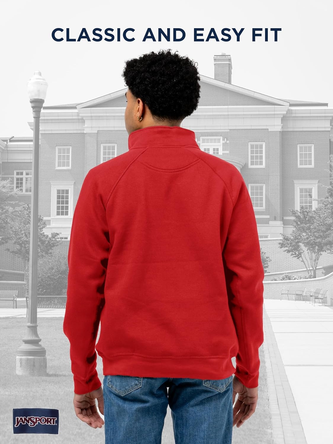 image:imageJanSport Unisex Adult NCAA Officially Licensed Rival Long Sleeve StandUp Collar Quarter Zip SweatshirtNebraska Cornhuskers