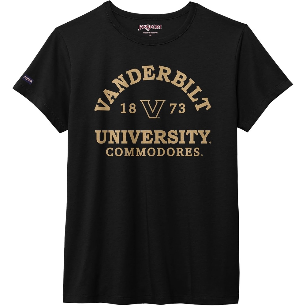 image:imageJanSport NCAA Officially Licensed Graduate Short Sleeve T Shirt for Women Soft amp Breathable CottonPolyester Blend Crewneck T Shirt with Graphic Detailing Everyday University Fan ApparelVanderbilt Commodores