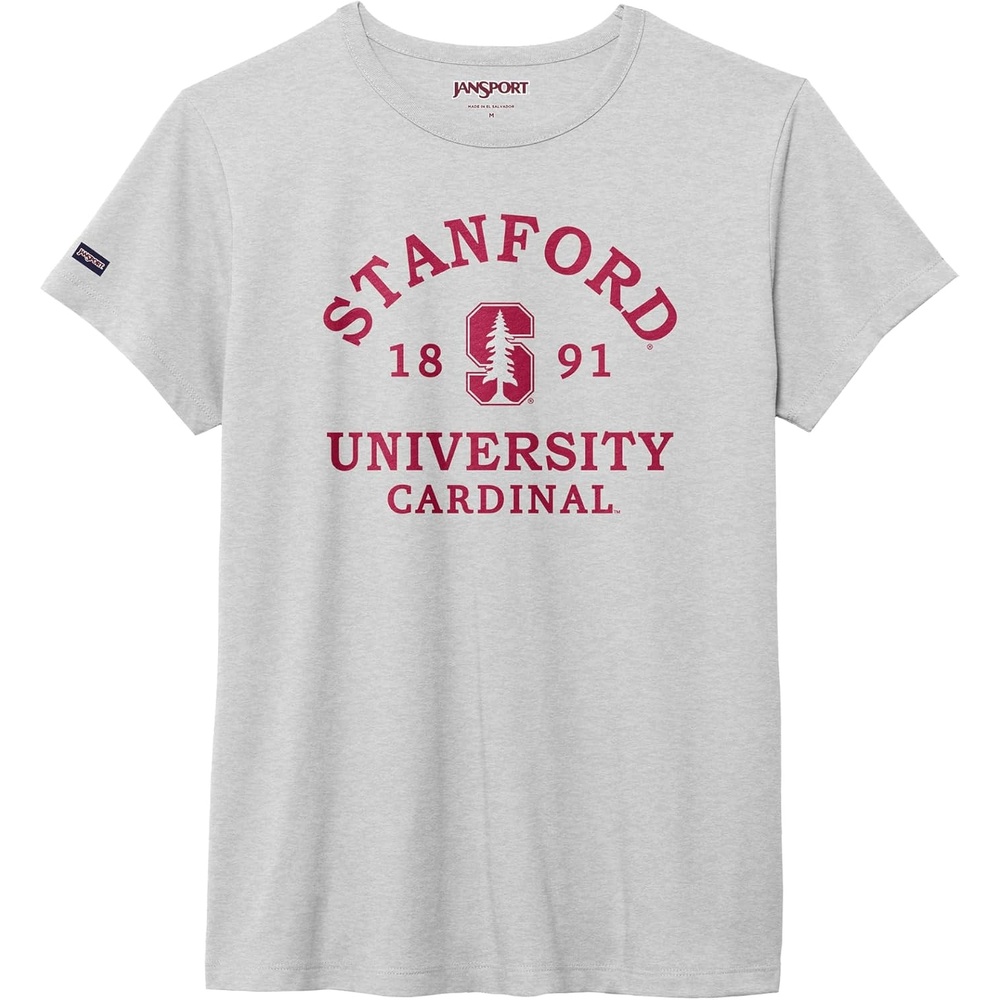 image:imageJanSport NCAA Officially Licensed Graduate Short Sleeve T Shirt for Women Soft amp Breathable CottonPolyester Blend Crewneck T Shirt with Graphic Detailing Everyday University Fan ApparelStanford Cardinal