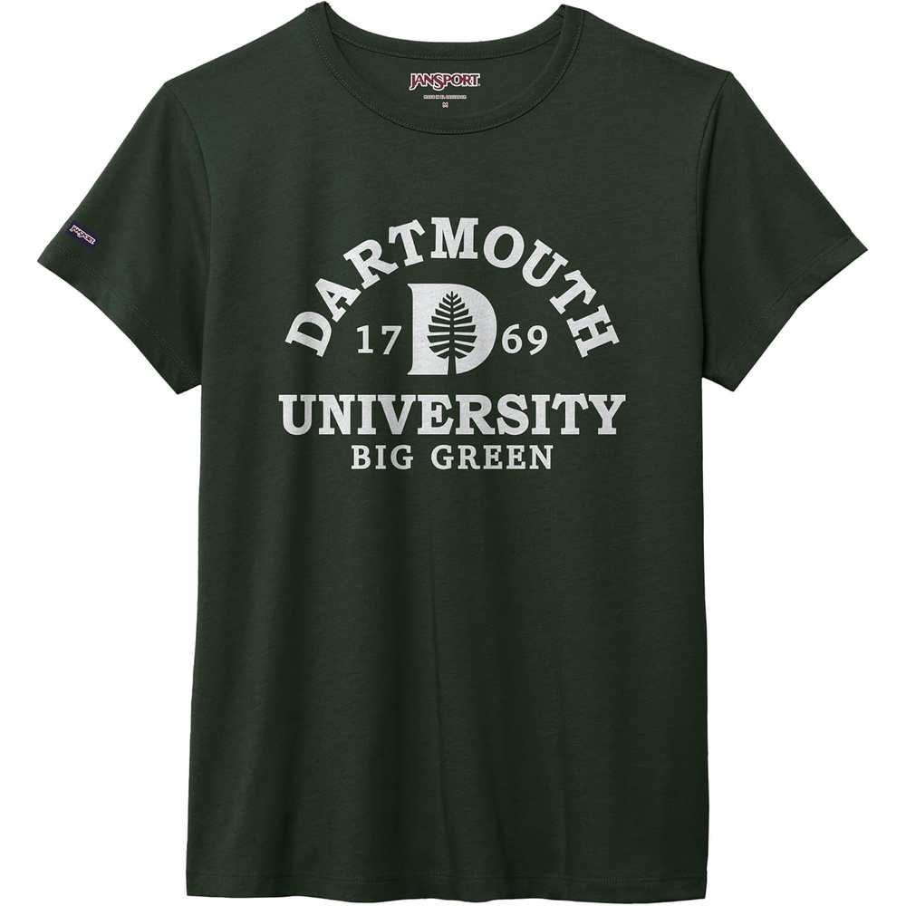 image:imageJanSport NCAA Officially Licensed Graduate Short Sleeve T Shirt for Women Soft amp Breathable CottonPolyester Blend Crewneck T Shirt with Graphic Detailing Everyday University Fan ApparelDartmouth Big Green