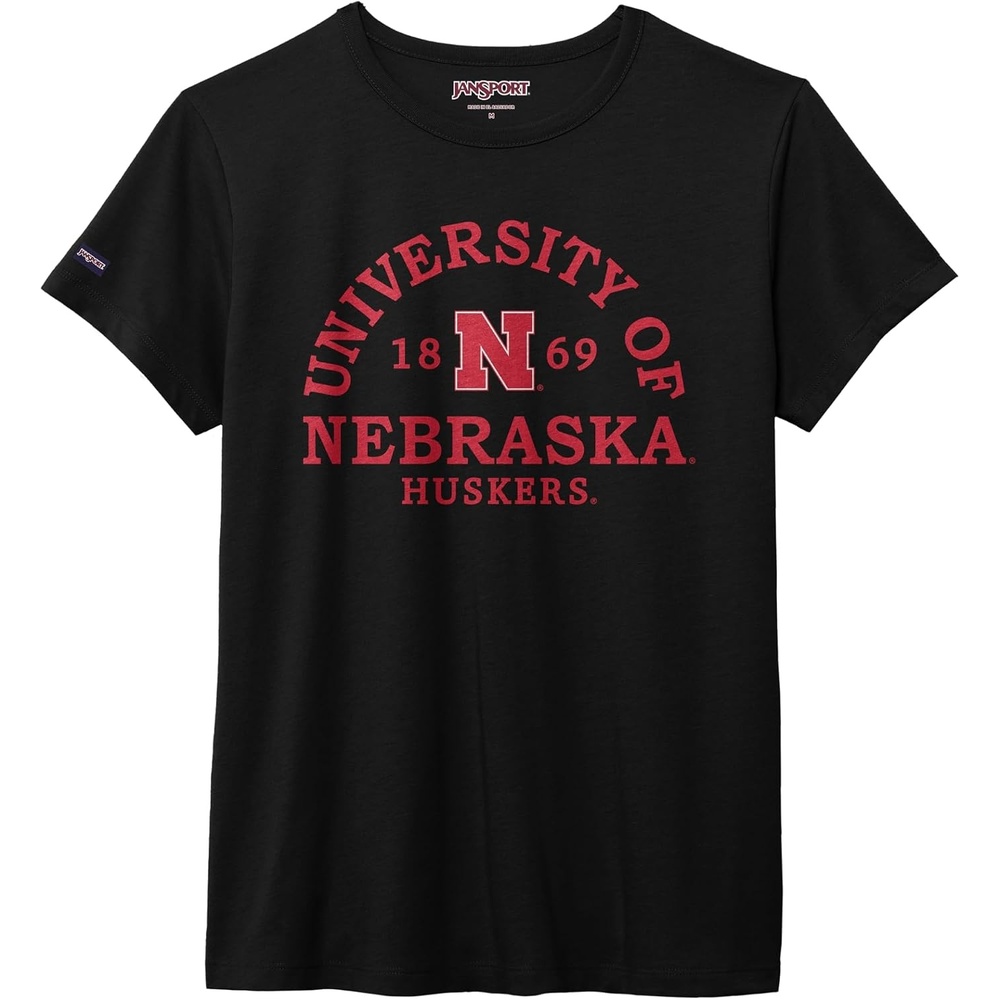 image:imageJanSport NCAA Officially Licensed Graduate Short Sleeve T Shirt for Women Soft amp Breathable CottonPolyester Blend Crewneck T Shirt with Graphic Detailing Everyday University Fan ApparelNebraska Cornhuskers