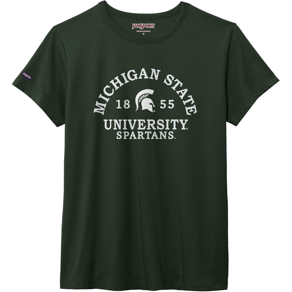 image:imageJanSport NCAA Officially Licensed Graduate Short Sleeve T Shirt for Women Soft amp Breathable CottonPolyester Blend Crewneck T Shirt with Graphic Detailing Everyday University Fan ApparelMichigan State Spartans