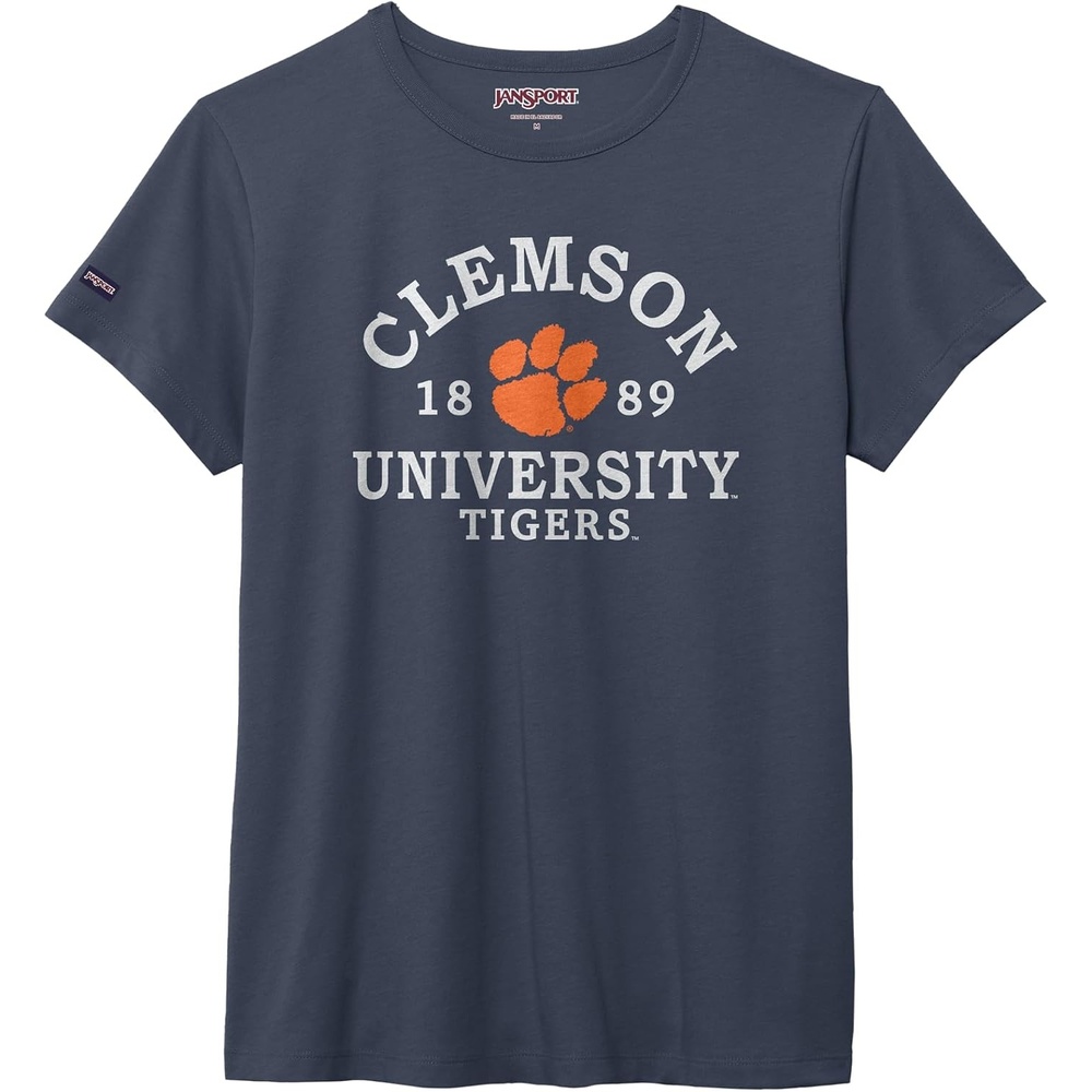 image:imageJanSport NCAA Officially Licensed Graduate Short Sleeve T Shirt for Women Soft amp Breathable CottonPolyester Blend Crewneck T Shirt with Graphic Detailing Everyday University Fan ApparelClemson Tigers