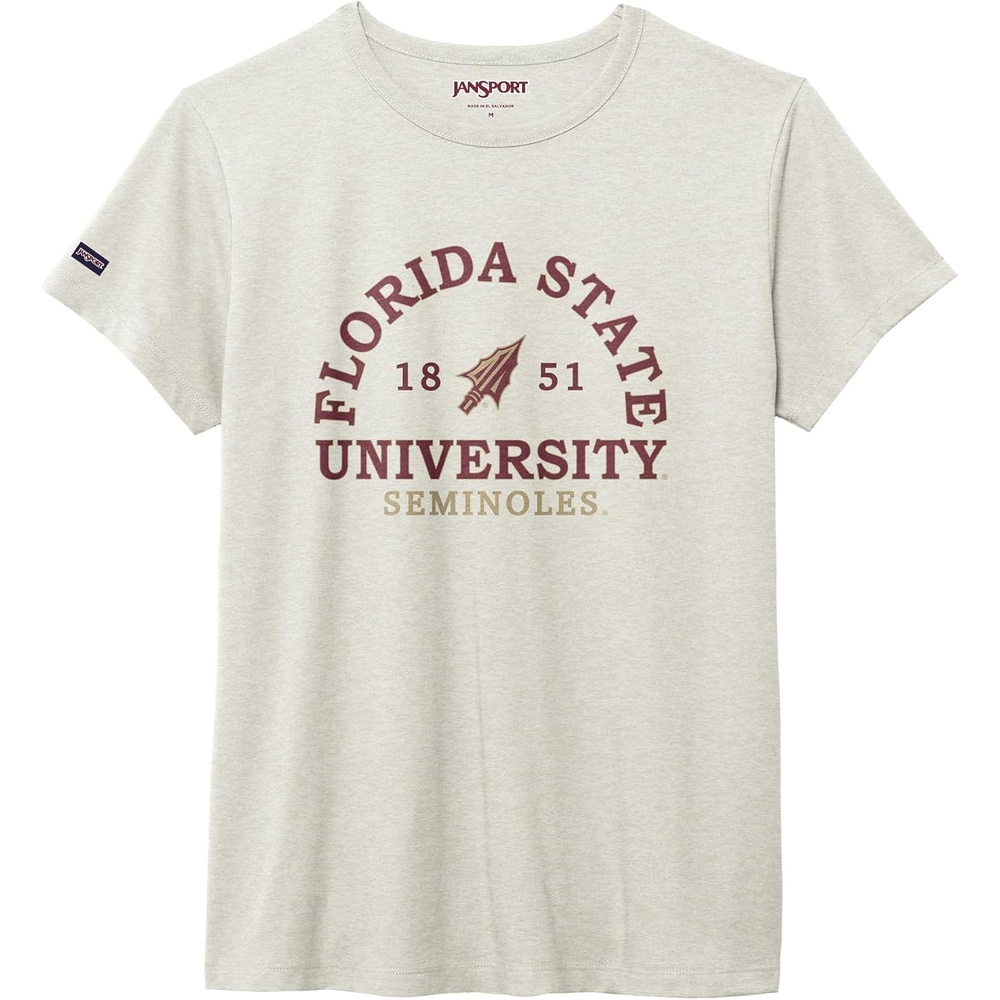 image:imageJanSport NCAA Officially Licensed Graduate Short Sleeve T Shirt for Women Soft amp Breathable CottonPolyester Blend Crewneck T Shirt with Graphic Detailing Everyday University Fan ApparelFlorida State Seminoles