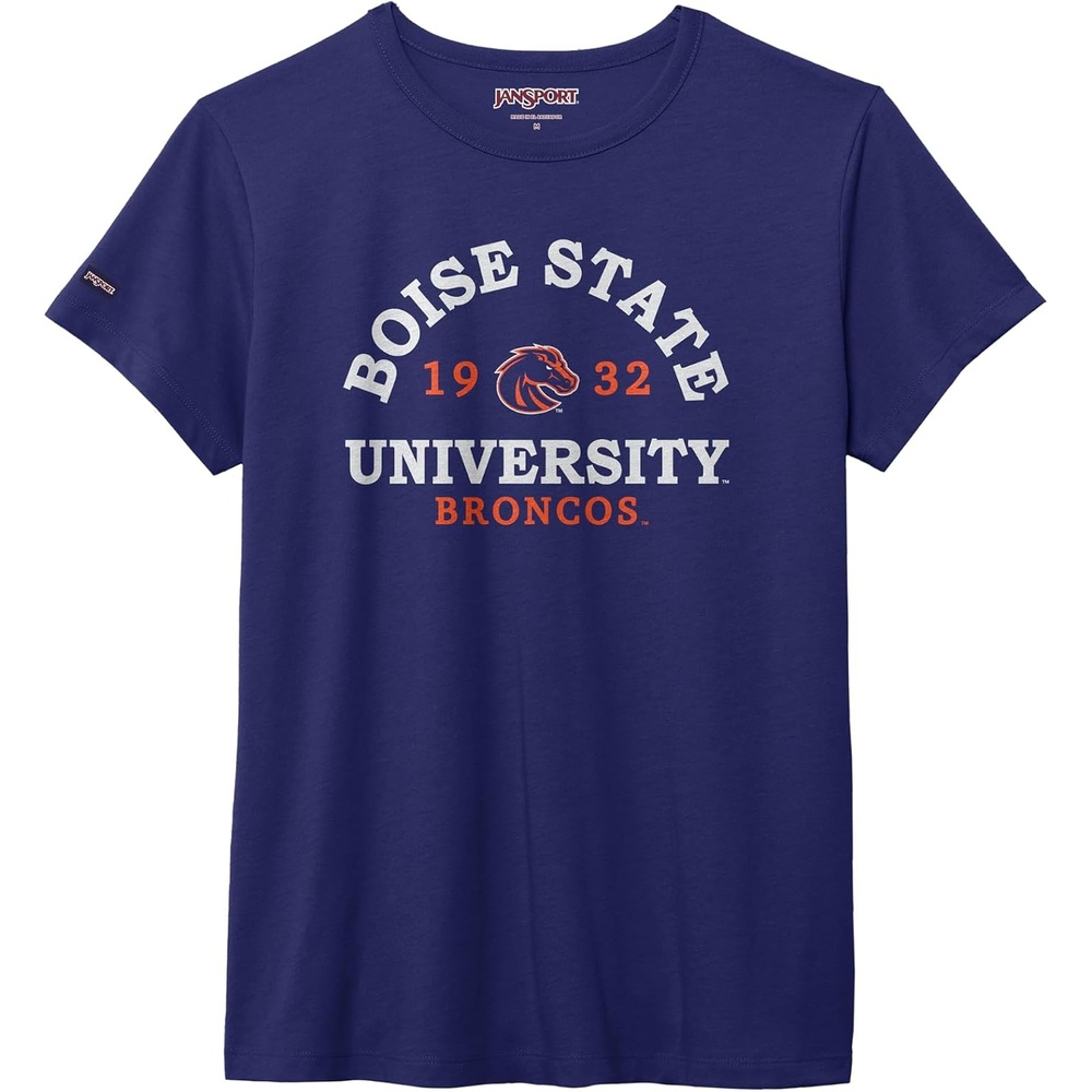 image:imageJanSport NCAA Officially Licensed Graduate Short Sleeve T Shirt for Women Soft amp Breathable CottonPolyester Blend Crewneck T Shirt with Graphic Detailing Everyday University Fan ApparelBoise State Broncos