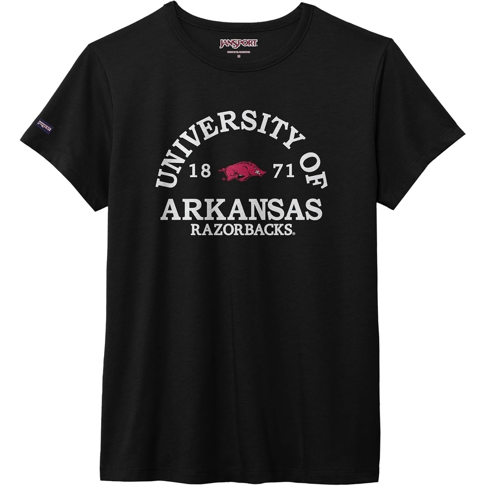 image:imageJanSport NCAA Officially Licensed Graduate Short Sleeve T Shirt for Women Soft amp Breathable CottonPolyester Blend Crewneck T Shirt with Graphic Detailing Everyday University Fan ApparelArkansas Razorbacks