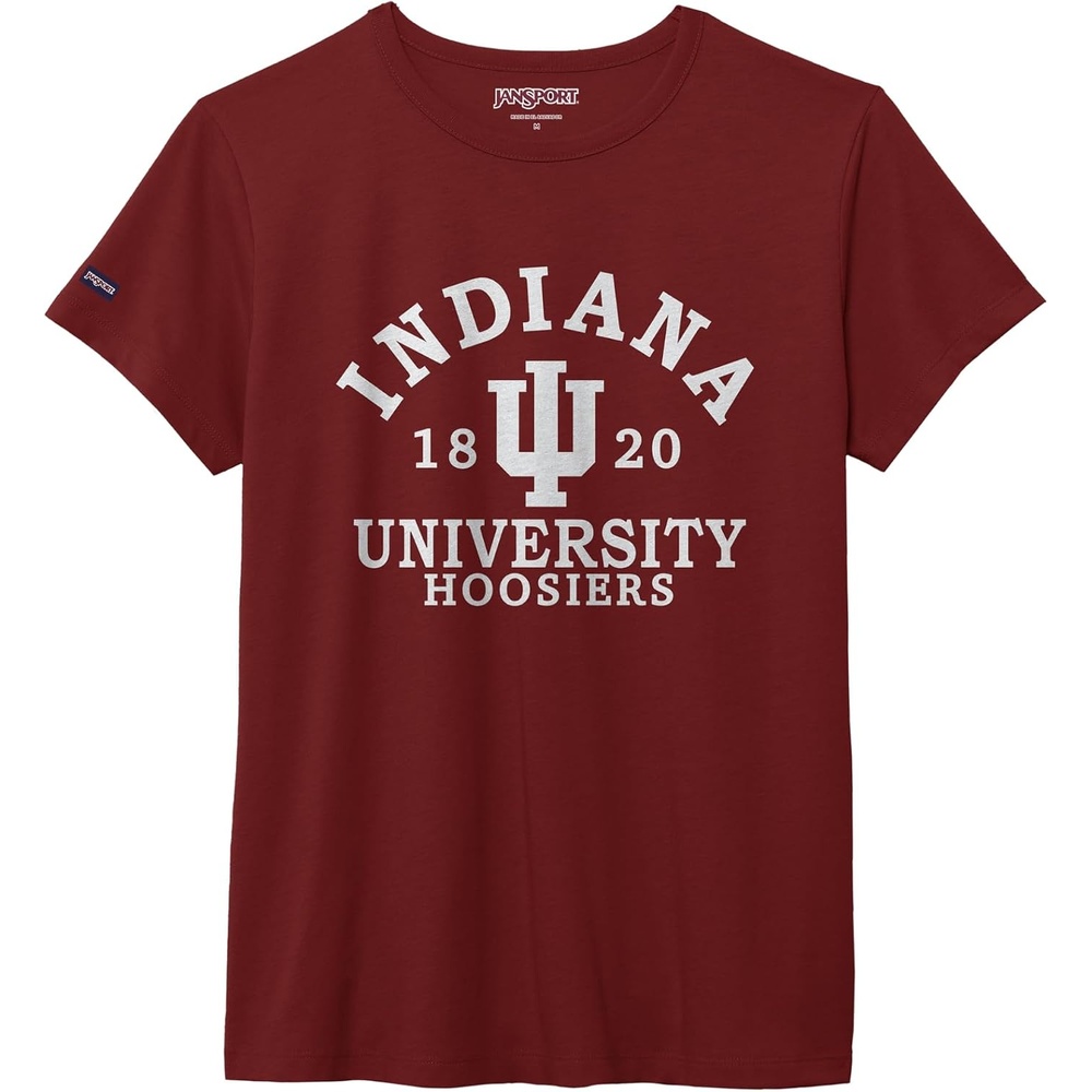 image:imageJanSport NCAA Officially Licensed Graduate Short Sleeve T Shirt for Women Soft amp Breathable CottonPolyester Blend Crewneck T Shirt with Graphic Detailing Everyday University Fan ApparelIndiana Hoosiers