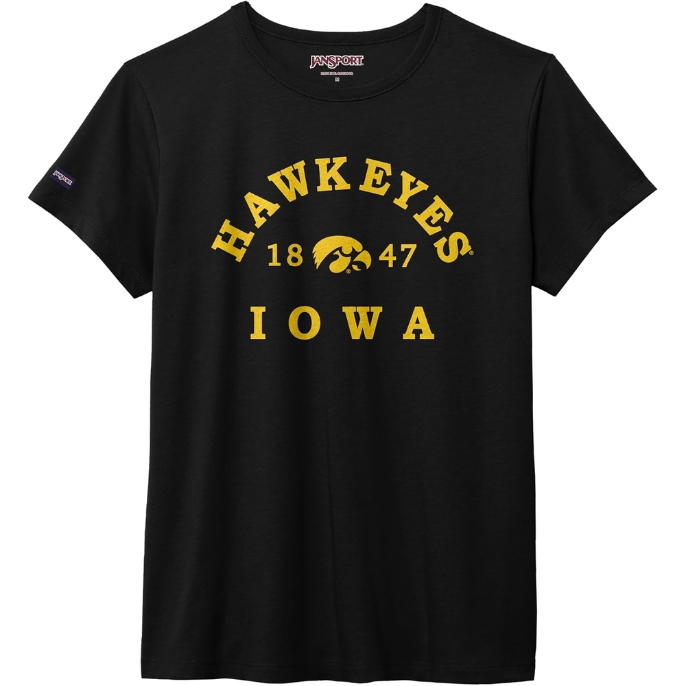image:imageJanSport NCAA Officially Licensed Graduate Short Sleeve T Shirt for Women Soft amp Breathable CottonPolyester Blend Crewneck T Shirt with Graphic Detailing Everyday University Fan ApparelIowa Hawkeyes