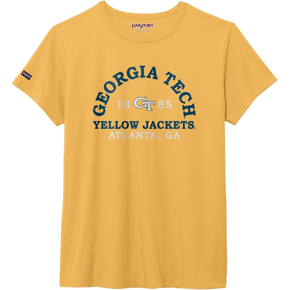 image:imageJanSport NCAA Officially Licensed Graduate Short Sleeve T Shirt for Women Soft amp Breathable CottonPolyester Blend Crewneck T Shirt with Graphic Detailing Everyday University Fan ApparelGeorgia Tech Yellow Jackets