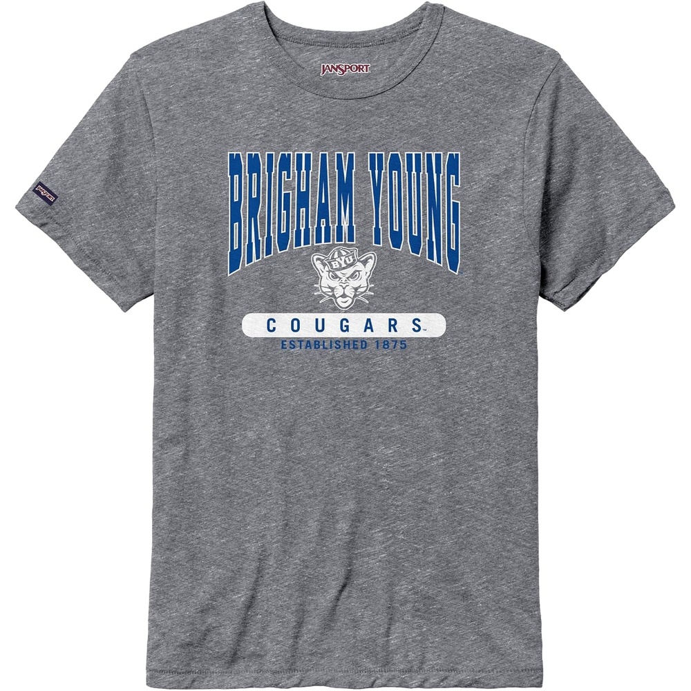 image:imageJanSport NCAA Officially Licensed Pregame Short Sleeve T Shirt for Men Soft amp Breathable Triblend Crewneck T ShirtBYU Cougars