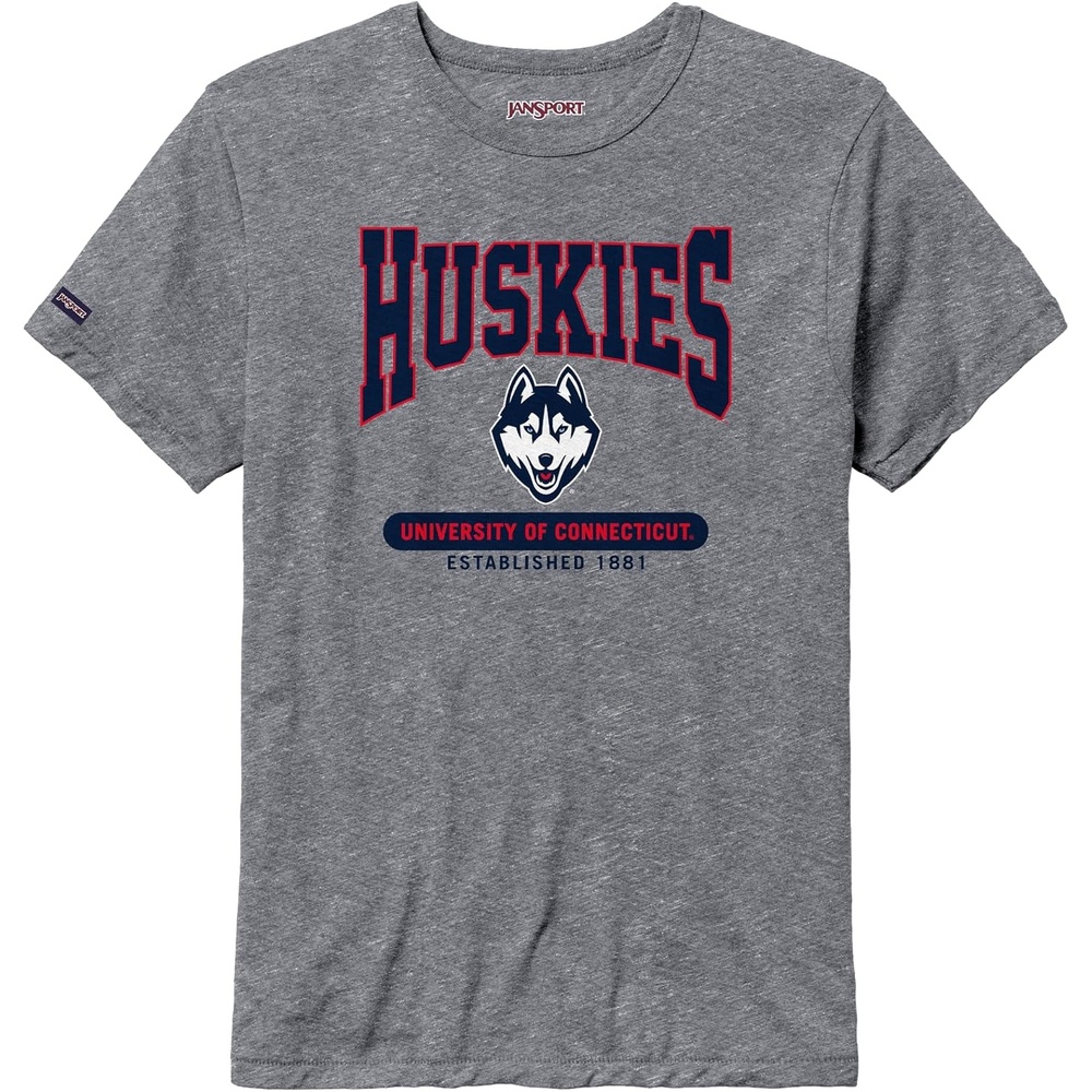 image:imageJanSport NCAA Officially Licensed Pregame Short Sleeve T Shirt for Men Soft amp Breathable Triblend Crewneck T ShirtConnecticut Huskies