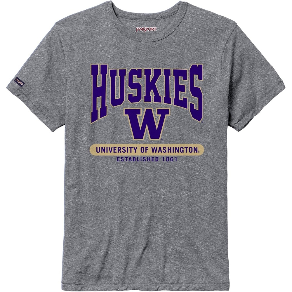 image:imageJanSport NCAA Officially Licensed Pregame Short Sleeve T Shirt for Men Soft amp Breathable Triblend Crewneck T ShirtWashington Huskies