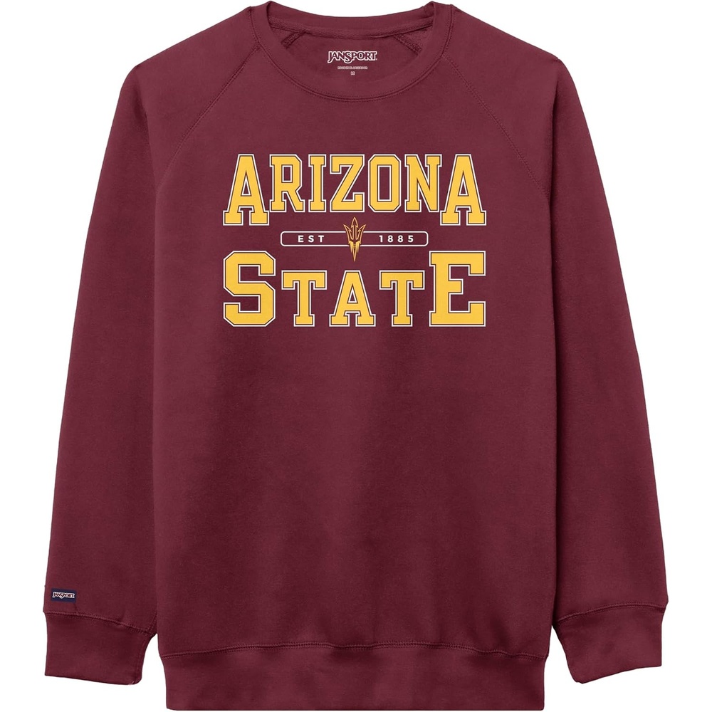 image:imageJanSport NCAA Officially Licensed Rival Crew Sweatshirt Long Sleeve Graphic Pullover for Men Women CottonPolyester BlendArizona State Sun Devils