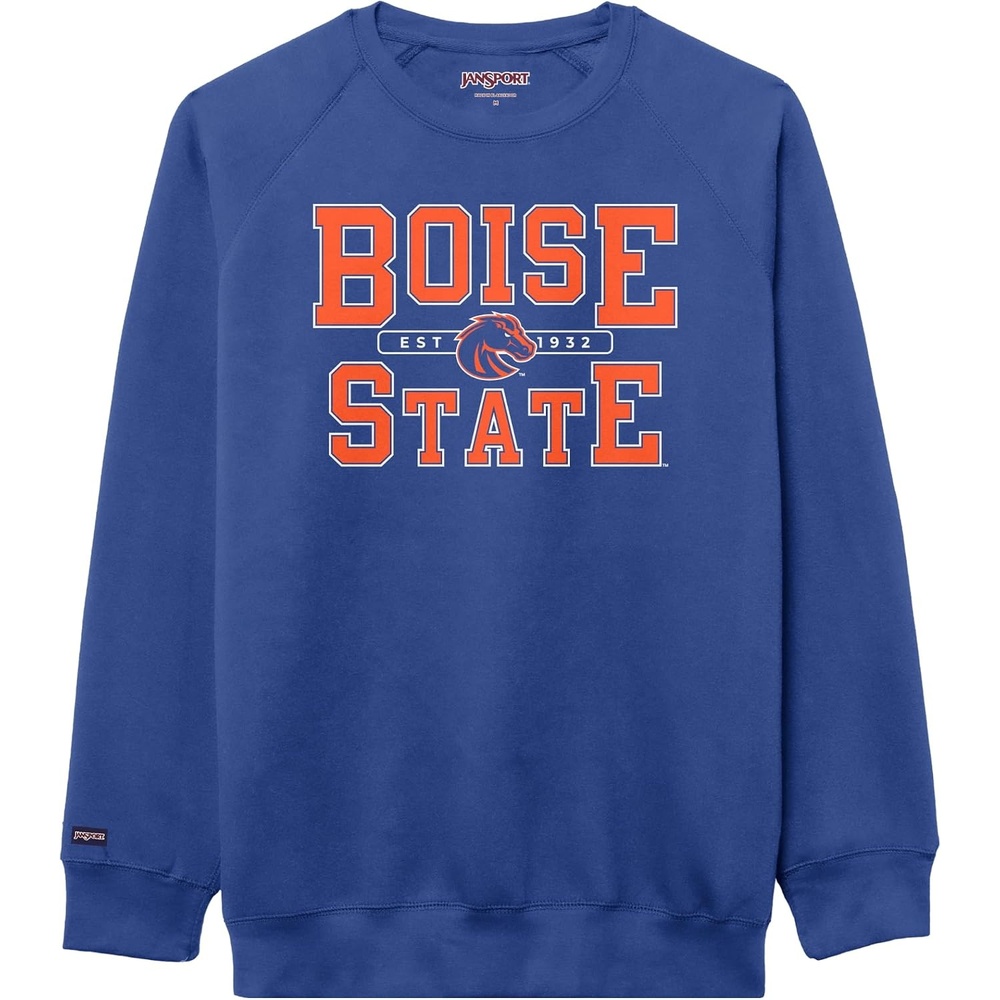 image:imageJanSport NCAA Officially Licensed Rival Crew Sweatshirt Long Sleeve Graphic Pullover for Men Women CottonPolyester BlendBoise State Broncos