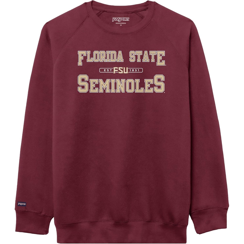 image:imageJanSport NCAA Officially Licensed Rival Crew Sweatshirt Long Sleeve Graphic Pullover for Men Women CottonPolyester BlendFlorida State Seminoles