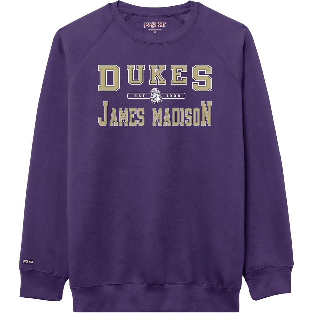 image:imageJanSport NCAA Officially Licensed Rival Crew Sweatshirt Long Sleeve Graphic Pullover for Men Women CottonPolyester BlendJames Madison Dukes