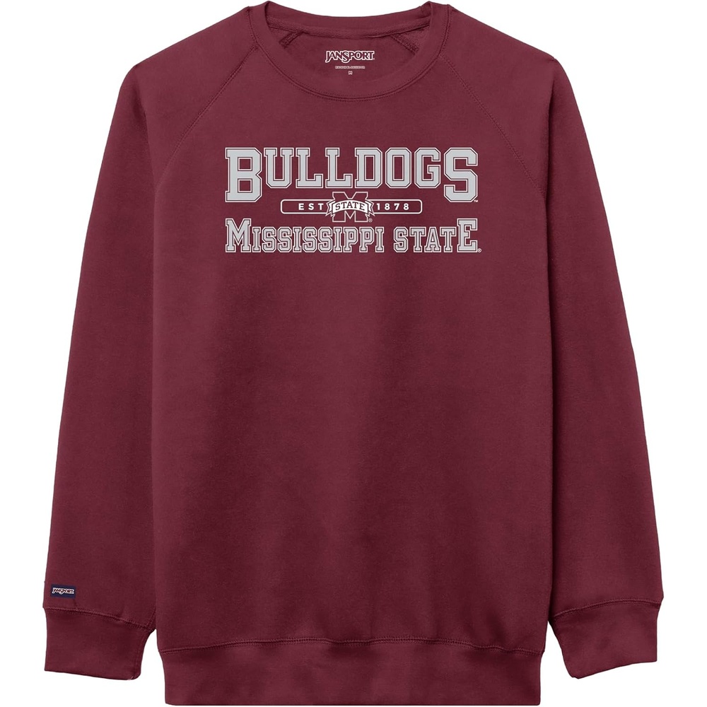 image:imageJanSport NCAA Officially Licensed Rival Crew Sweatshirt Long Sleeve Graphic Pullover for Men Women CottonPolyester BlendMississippi State Bulldogs