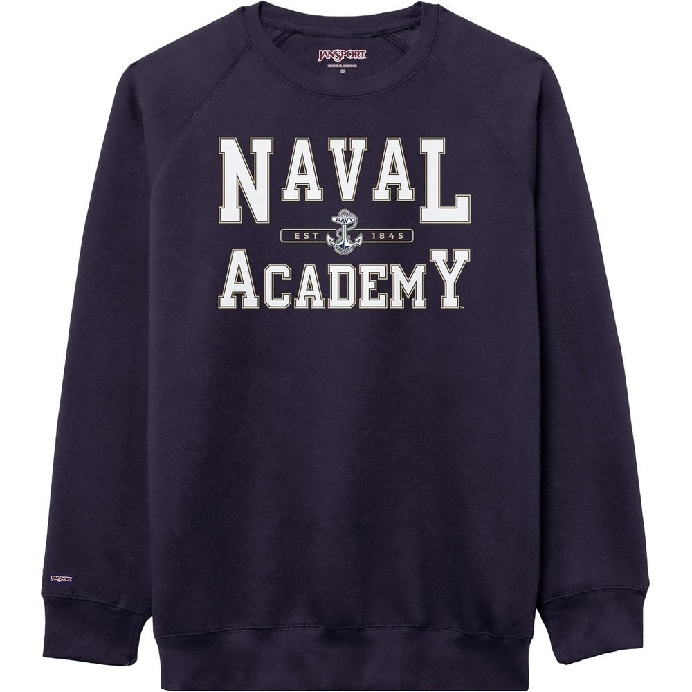 image:imageJanSport NCAA Officially Licensed Rival Crew Sweatshirt Long Sleeve Graphic Pullover for Men Women CottonPolyester BlendNavy Midshipmen