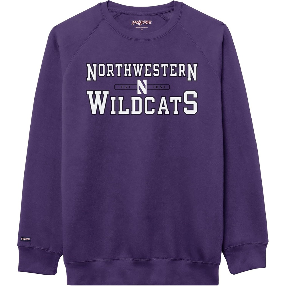 image:imageJanSport NCAA Officially Licensed Rival Crew Sweatshirt Long Sleeve Graphic Pullover for Men Women CottonPolyester BlendNorthwestern Wildcats
