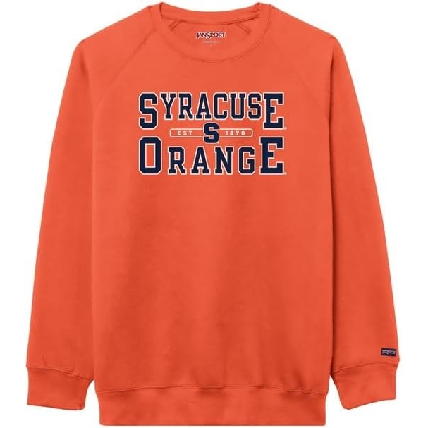 image:imageJanSport NCAA Officially Licensed Rival Crew Sweatshirt Long Sleeve Graphic Pullover for Men Women CottonPolyester BlendSyracuse Orange