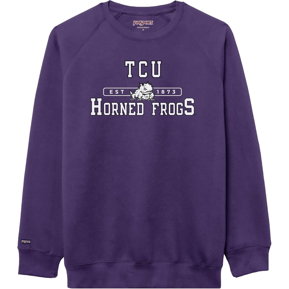 image:imageJanSport NCAA Officially Licensed Rival Crew Sweatshirt Long Sleeve Graphic Pullover for Men Women CottonPolyester BlendTCU Horned Frogs