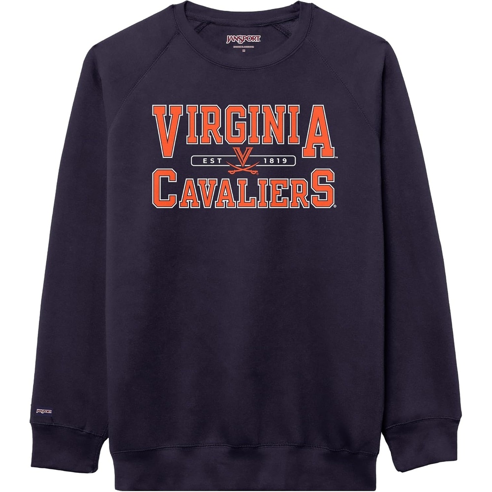 image:imageJanSport NCAA Officially Licensed Rival Crew Sweatshirt Long Sleeve Graphic Pullover for Men Women CottonPolyester BlendVirginia Cavaliers