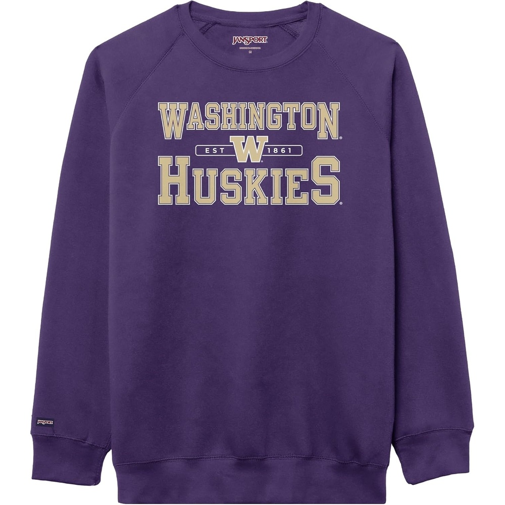 image:imageJanSport NCAA Officially Licensed Rival Crew Sweatshirt Long Sleeve Graphic Pullover for Men Women CottonPolyester BlendWashington Huskies