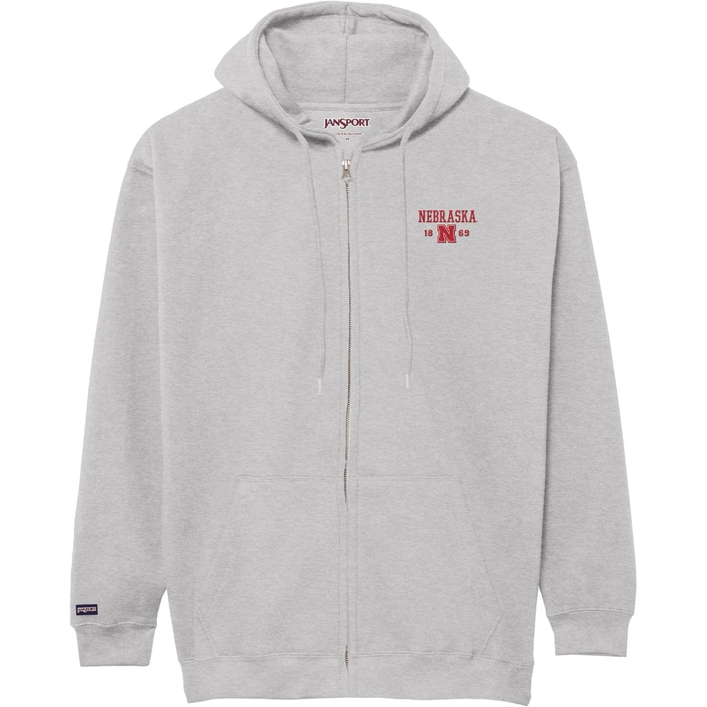 image:imageJanSport NCAA Officially Licensed Rival Full Zip Hoodie Long Sleeve Unisex Sweatshirt DoubleLayered Fleece HoodNebraska Cornhuskers