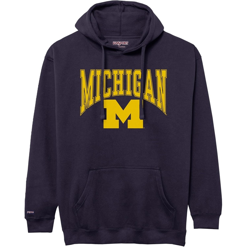 image:imageJanSport NCAA Officially Licensed Rival Hoodie Long Sleeve Unisex Sweatshirt CottonPolyester Blend DoubleLayered HoodMichigan Wolverines