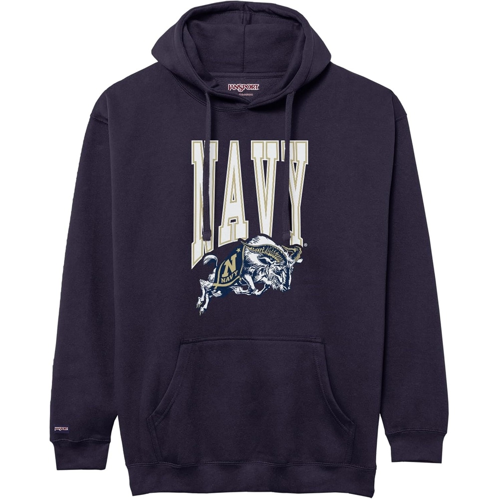 image:imageJanSport NCAA Officially Licensed Rival Hoodie Long Sleeve Unisex Sweatshirt CottonPolyester Blend DoubleLayered HoodNavy Midshipmen