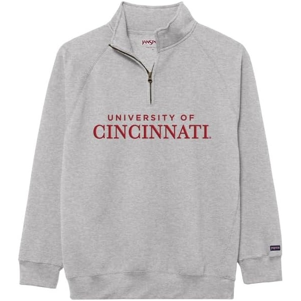 image:imageJanSport NCAA Officially Licensed Rival Quarter Zip Sweatshirt Long Sleeve Unisex CottonPolyester Blend StandUp CollarCincinnati Bearcats