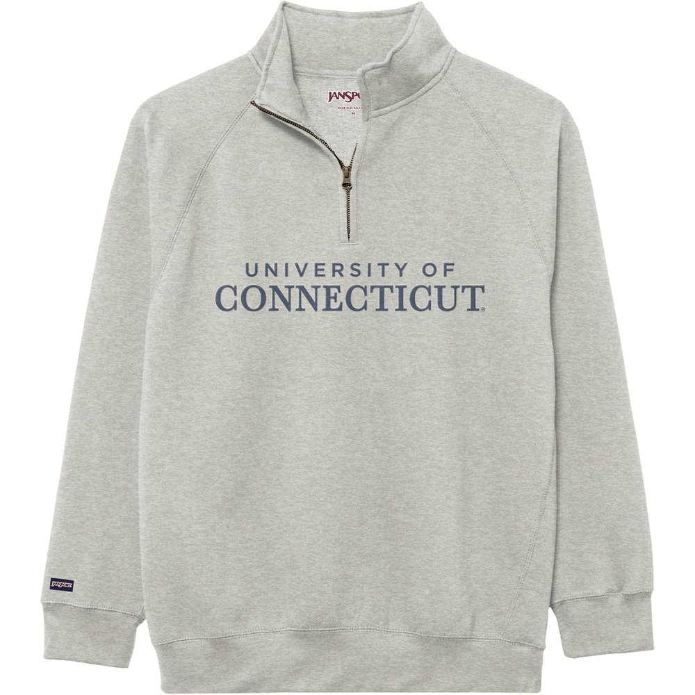 image:imageJanSport NCAA Officially Licensed Rival Quarter Zip Sweatshirt Long Sleeve Unisex CottonPolyester Blend StandUp CollarConnecticut Huskies