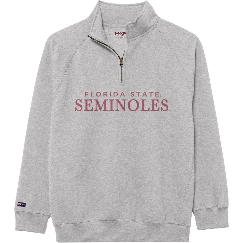 image:imageJanSport NCAA Officially Licensed Rival Quarter Zip Sweatshirt Long Sleeve Unisex CottonPolyester Blend StandUp CollarFlorida State Seminoles