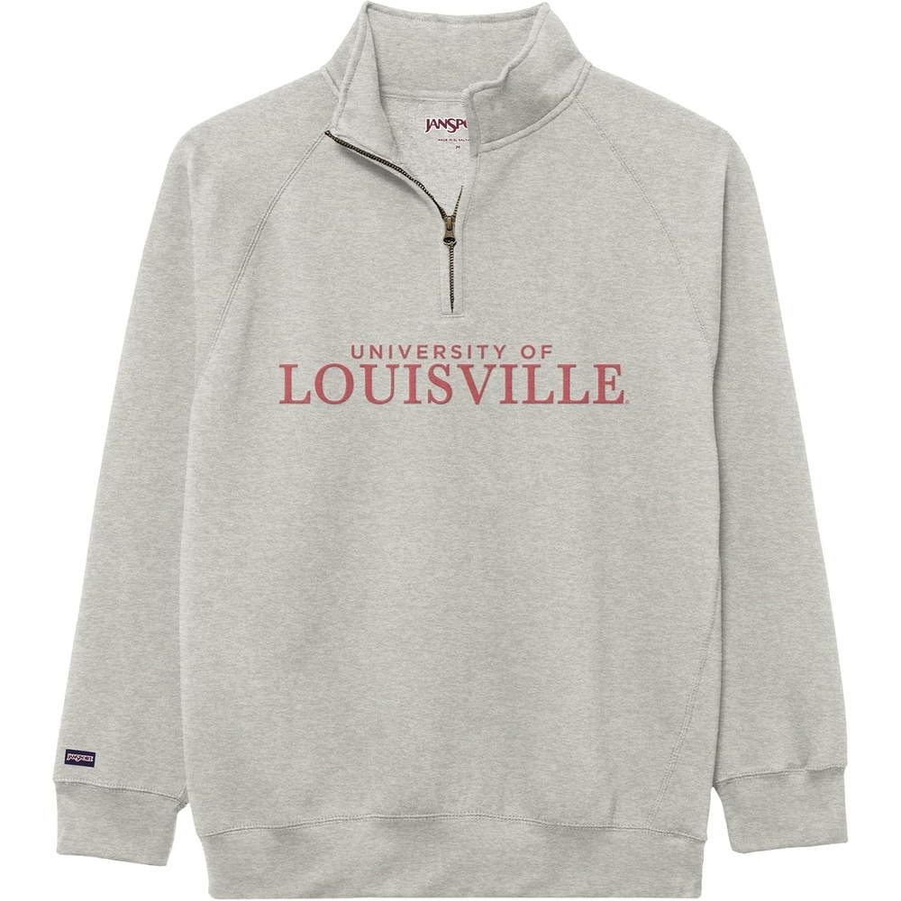 image:imageJanSport NCAA Officially Licensed Rival Quarter Zip Sweatshirt Long Sleeve Unisex CottonPolyester Blend StandUp CollarLouisville Cardinals