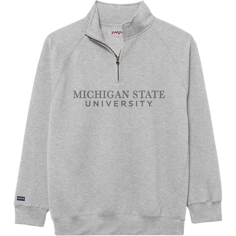 image:imageJanSport NCAA Officially Licensed Rival Quarter Zip Sweatshirt Long Sleeve Unisex CottonPolyester Blend StandUp CollarMichigan State Spartans