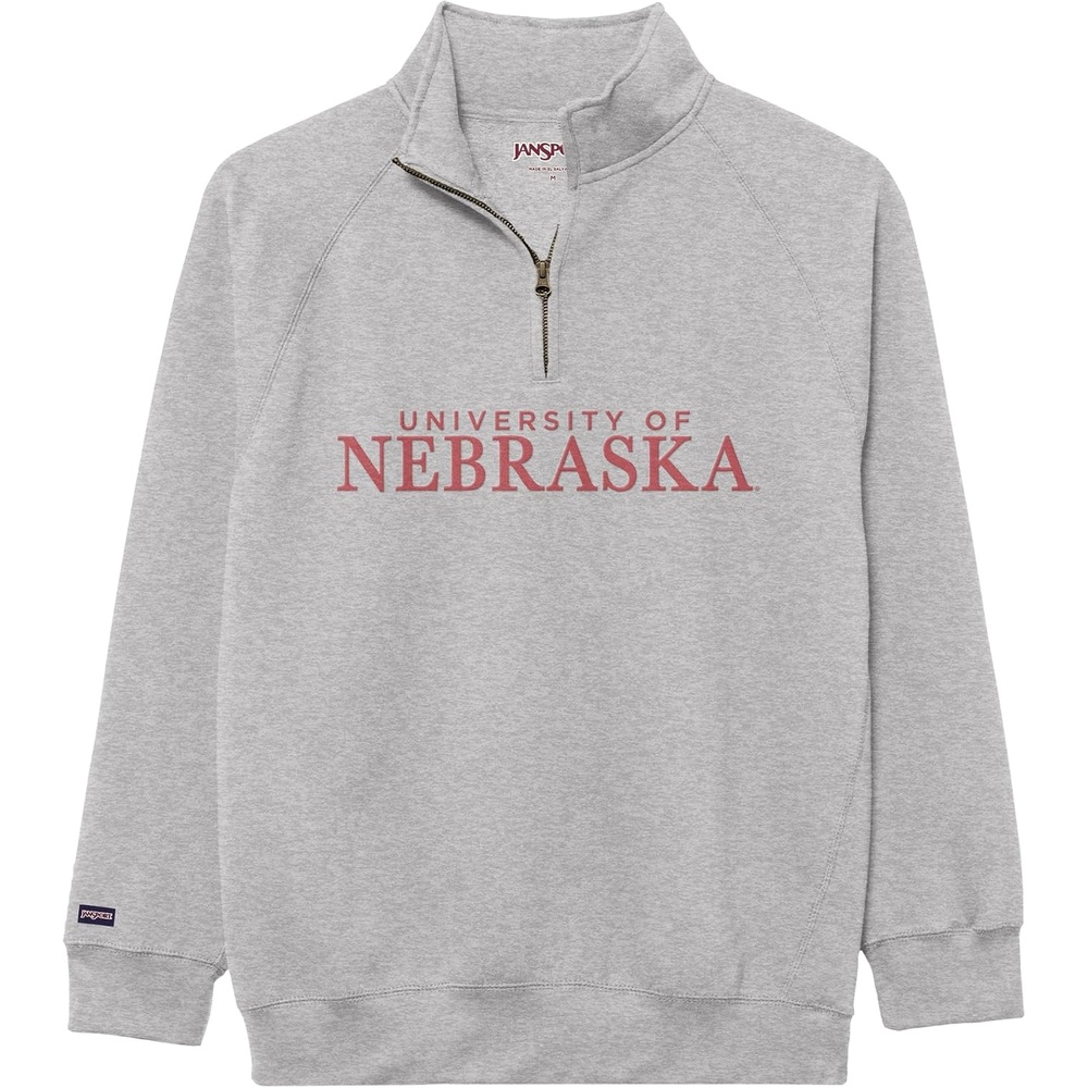 image:imageJanSport NCAA Officially Licensed Rival Quarter Zip Sweatshirt Long Sleeve Unisex CottonPolyester Blend StandUp CollarNebraska Cornhuskers
