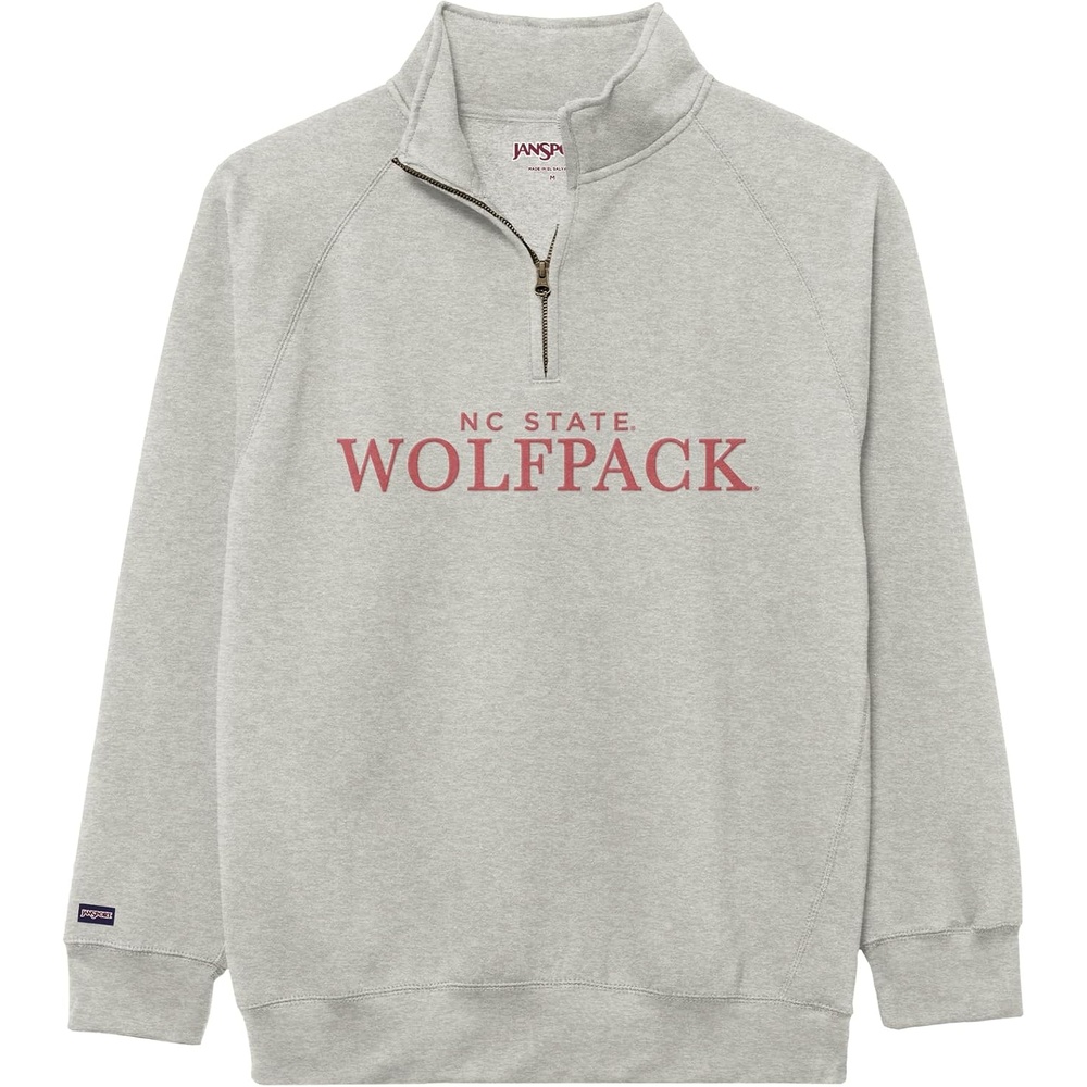 image:imageJanSport NCAA Officially Licensed Rival Quarter Zip Sweatshirt Long Sleeve Unisex CottonPolyester Blend StandUp CollarNorth Carolina State Wolfpack